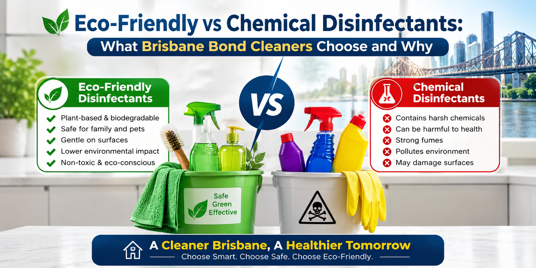 Eco-Friendly vs Chemical Disinfectants: What Brisbane Bond Cleaners Choose and Why